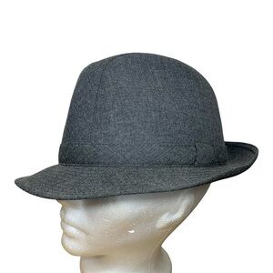 Vintage Lord Palmer Fedora Hat Gray Sz M/22" Classic Hipster Made In Italy